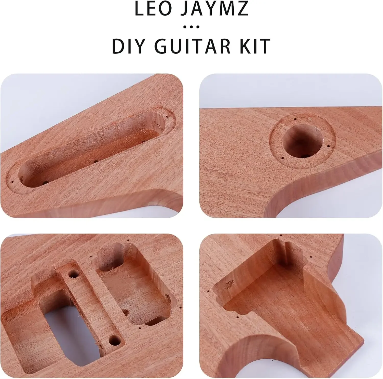 Jaymz DIY Electric Guitar Kits with Mahogany Body and Neck - ebony Fingerboard and All Components Included (ML)