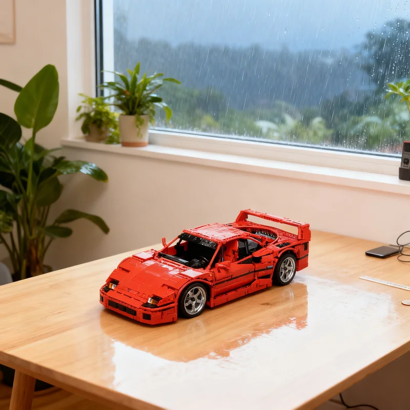 

2602pcs MOC Ferrariesd F40 1 10 Shelf Queen Edition Only Technical Model Building Blocks Creative Gift DIY Display Decor Adult