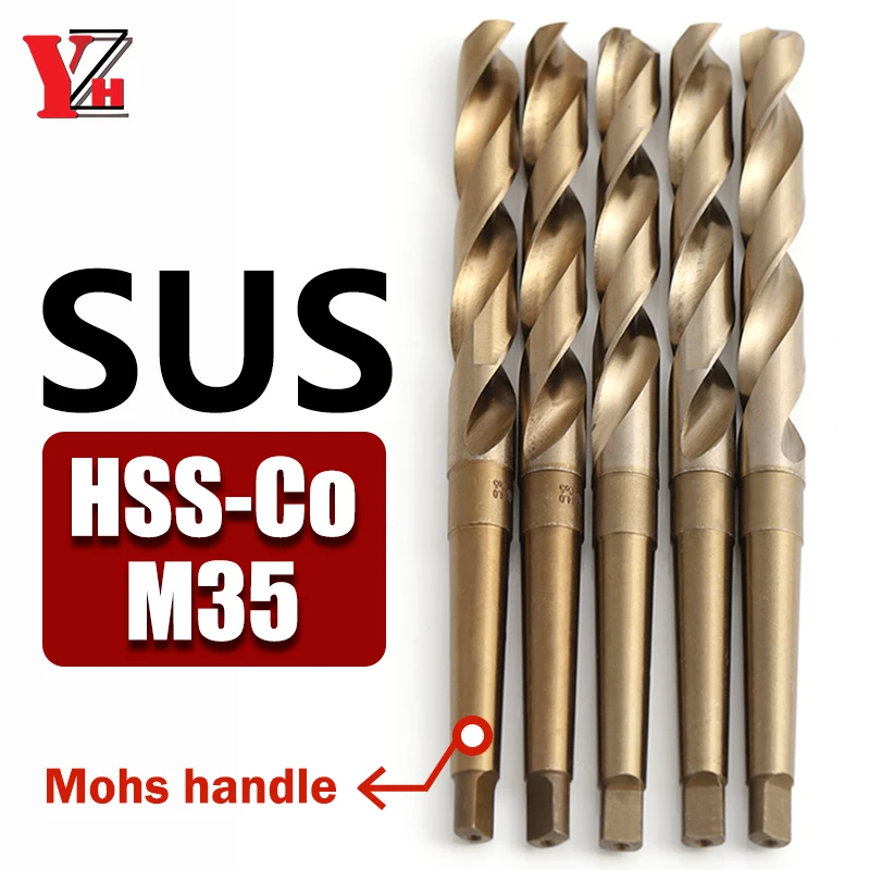 

HSS-Co M35 Taper Shank Fried Dough Twist Drill Specialized for Stainless Steel Lathe Drilling Machine Drill Bit Diameter D12~D40