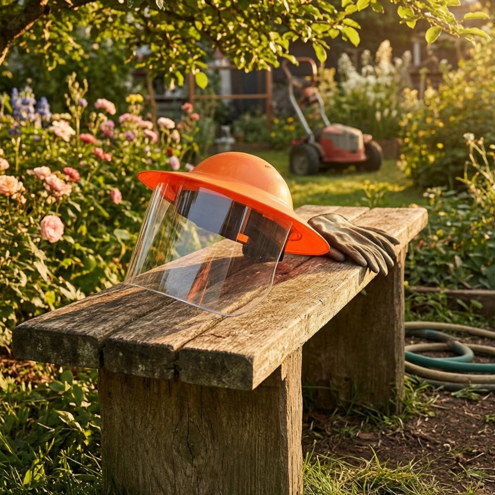 Grass Cutting Face Guard Splash-Resistant Gardening Face Guard Safety Gear Head-Worn Clear Visibility
