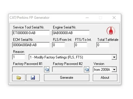 

Cat and Perkins 10 Digital Factory Password Generator+USB Dongle