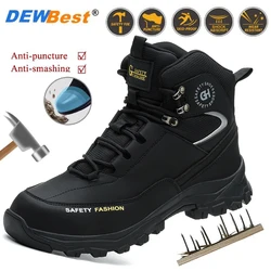 Men's breathable steel toe cap, anti smashing, anti piercing, wear-resistant, anti slip and safe work shoes for mountaineering