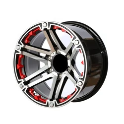 Smart 16 Inch Black Machine Face Red Lip 6Lugs 6Holes 17*7.5 Wheels Aluminum Alloy Car Wheel Rims 4*4 Offraod Wheel Rims