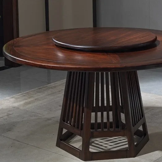 New Chinese style ebony wood solid wood dining table, modern minimalist home decor, small apartment