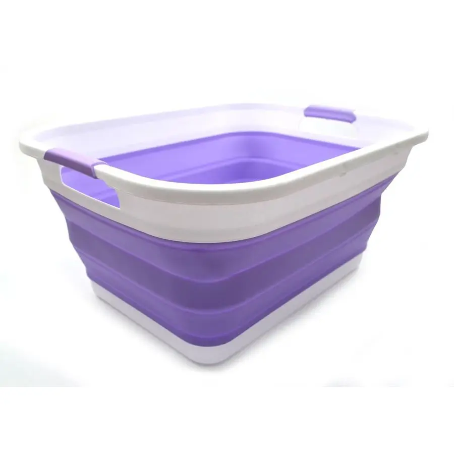 

41L 10.8 gallon Collapsible Plastic Laundry BasketFoldable Pop Up Storage Container OrganizerPortable Washing TubSpace Saving, W