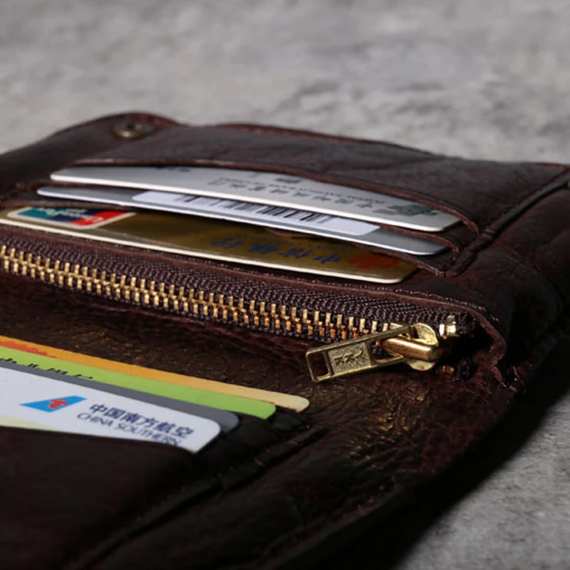 AETOO Texture hand-painted pleated wallet retro first layer cowhide single-layer men\'s wallet casual denim trendy men\'s thin se