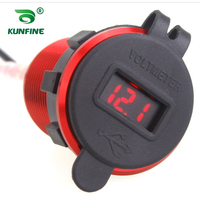 Car Charger Dual USB 5V 3.1A With Voltmeter Alloy Red/Blue/Gold/Black