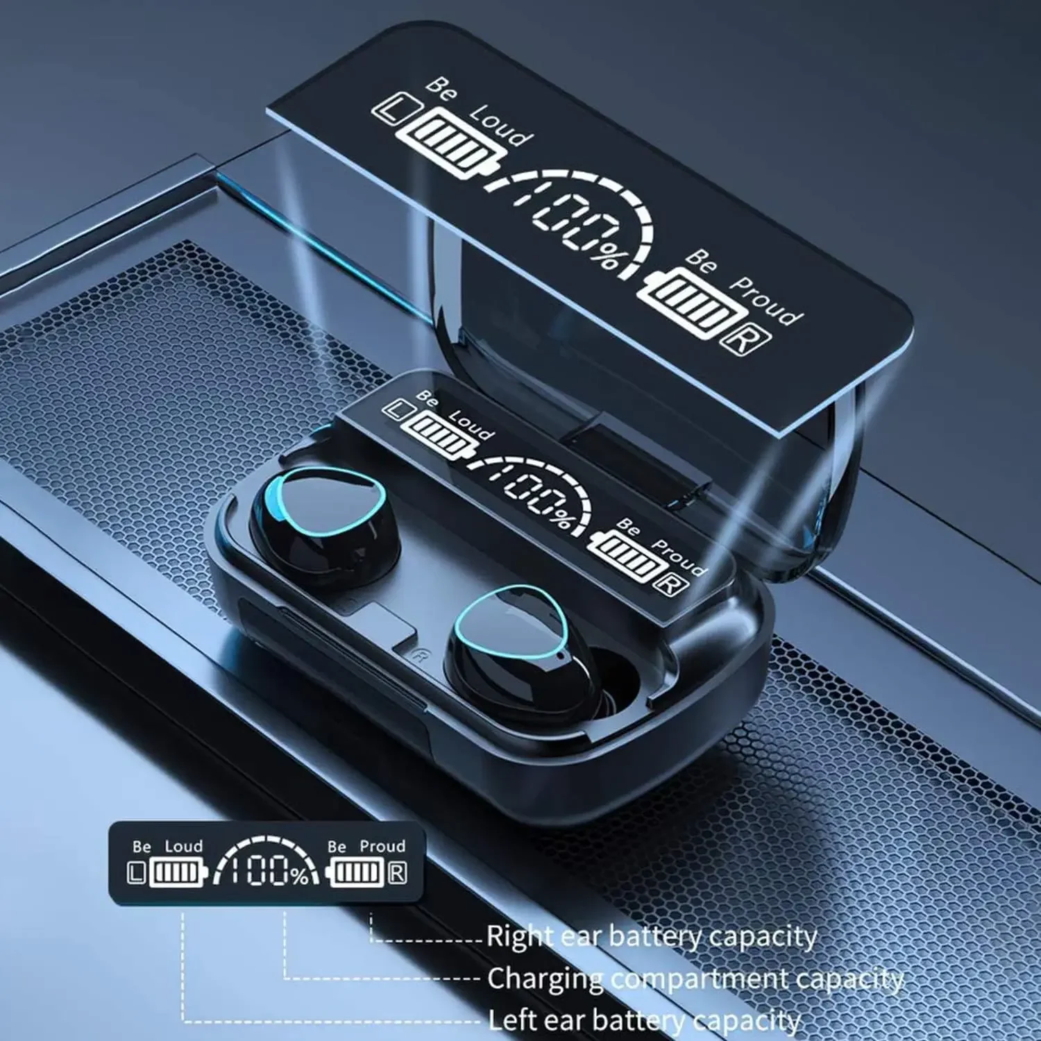 M10 TWS Bluetooth 5.3 Headphones 3500mAh Charging Box Wireless Earphones With Mic 9D Stereo Sports Waterproof Earbuds Headset