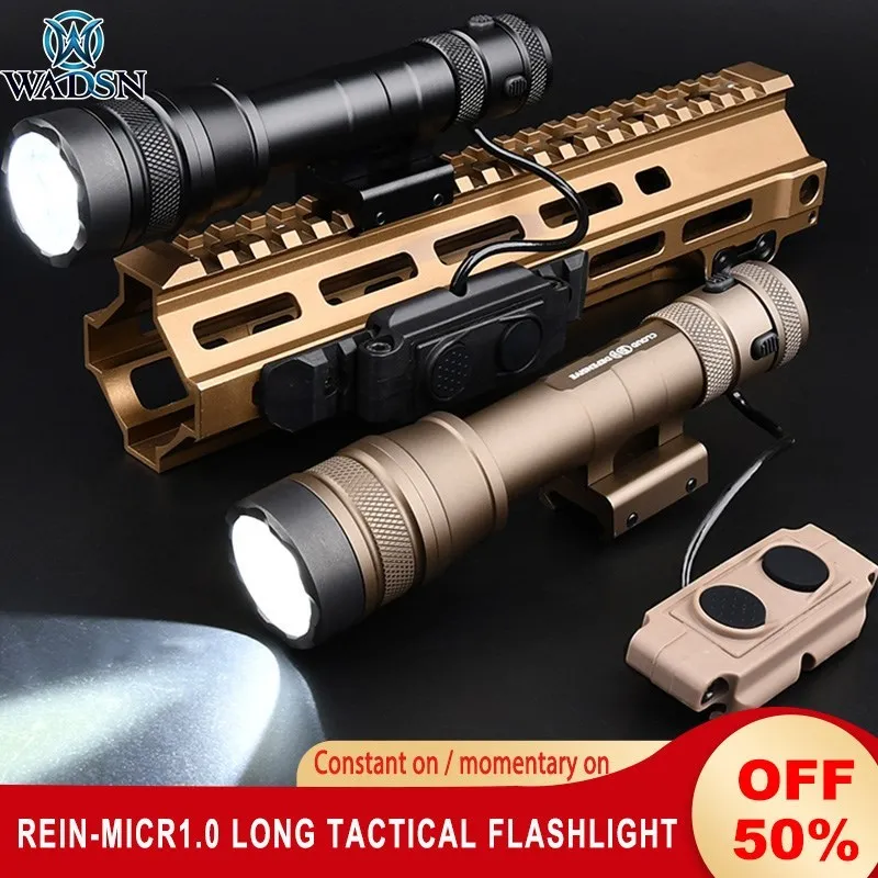 WADSN Defensi REIN-Micr1.0 Tactical Flashlight 1300Lumen Weapon AirsoftLight AR15Rifle ScoutLight Mount For20mm mlok KeymodRail 