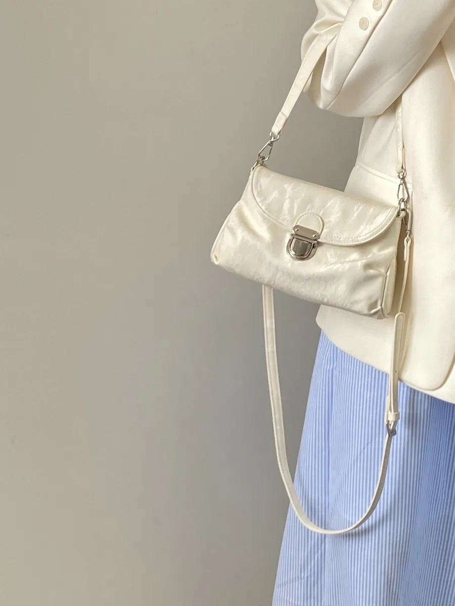 

2025 Новая женская весенне-летняя высококачественная сумка подмышки с замком и пряжкой - универсальная сумка через плечо, сумочка и мини-сумка через плечо