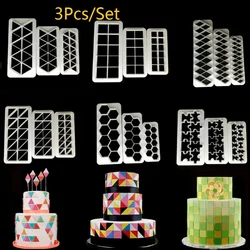 3PCS/Set Square Geometric Cutters Fondant Cookie Cake Mold Cutter Chocolate   Decorating  Baking Tools for Christmas