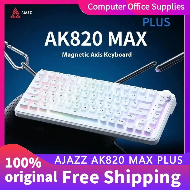 

AJAZZ AK820 Max Plus 2.4G wireless three mode magnetic axis mechanical keyboard web drive 8kmAh lithium battery long life ARGB