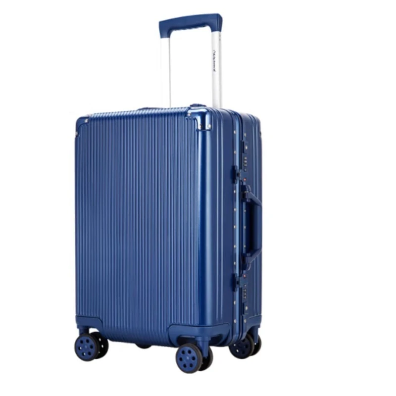 

diplomatic suitcase aluminum frame case trolley case double TSA combination lock TC-9183 suitcase blue