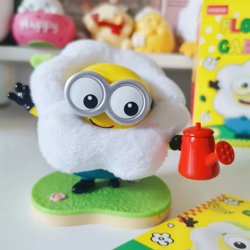 New Miniso Minions Flower Park Series Anime Figure Desktop Decorative Ornaments Model Toys Collection Children Birthday Gifts