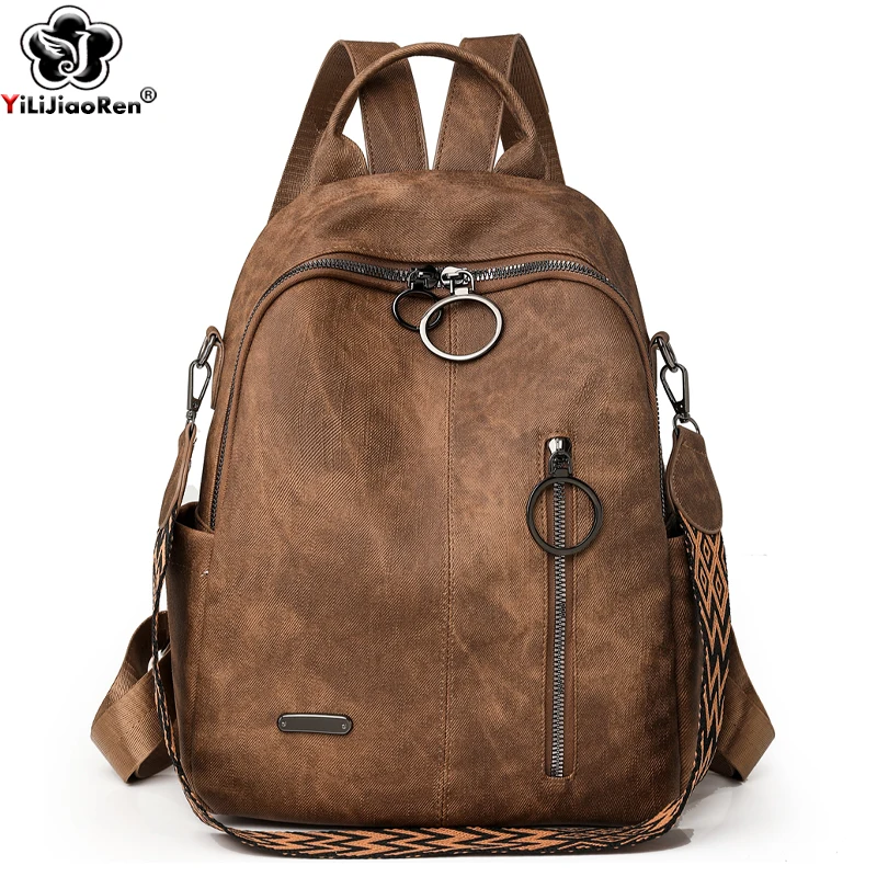 Fashion Daypack High Quality Pu Leather Backpack Women Bagpack Ladies Shoulder Bag Designer Large Capacity School Bag for Girls