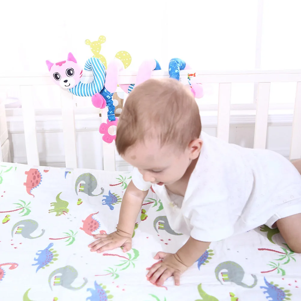 ของเล่นเขย่ามือแบบพันรอบเปลเด็ก ติดตั้งกับรถเข็นเด็กหรือเบาะนั่งในรถยนต์ สำหรับเด็กวัยหัดเดิน ช่วยเสริมพัฒนาการ ลายแมว