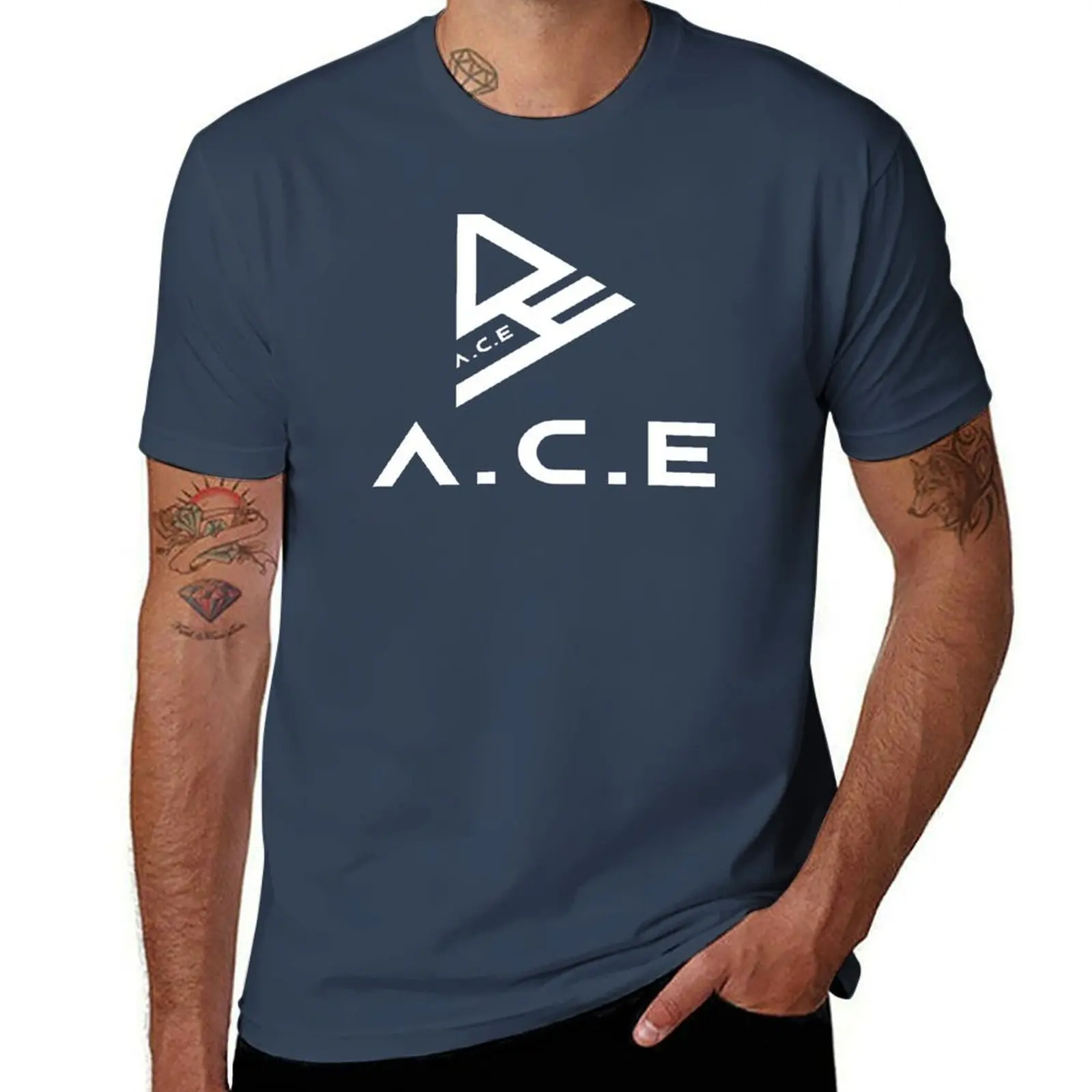 

A.C.E Logo With The Group's Name T-Shirt Gym Exercise Short Sleeve T-Shirt