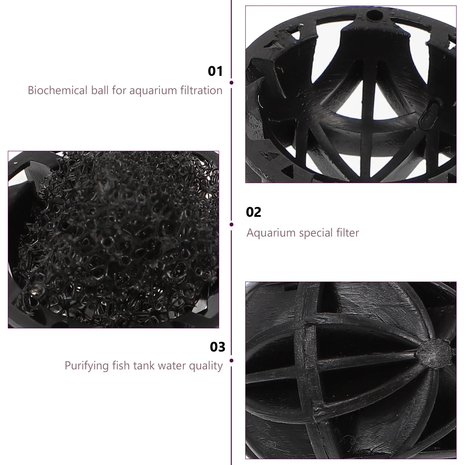 

150pcs Aquarium Bio Balls Biological Filter Media Fish Tank Pond Filter Accessories Simple Biochemical Balls Black Efficient