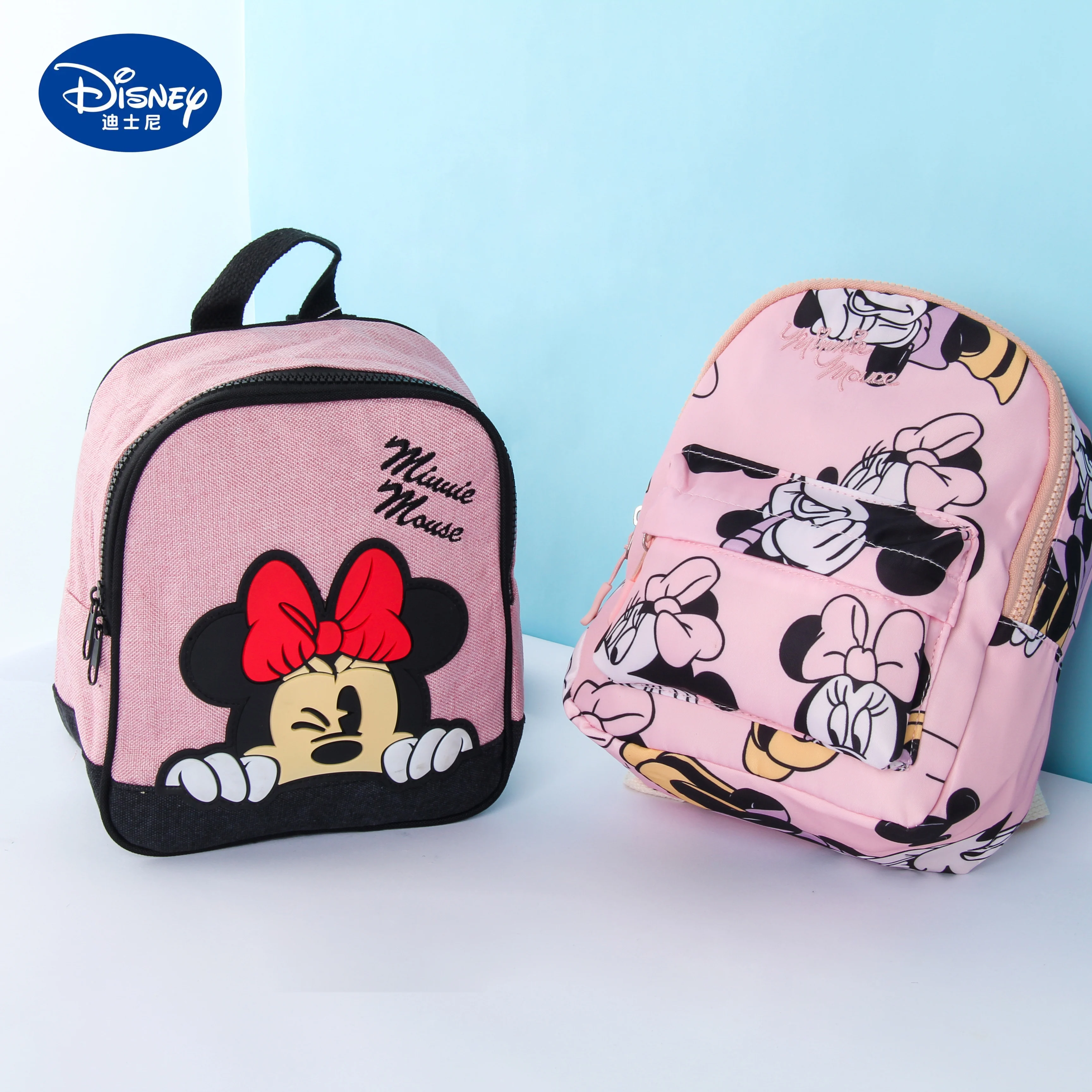 Mochila escolar de dibujos animados de Disney para niños, bolsa de Mickey Mouse, Minnie, Kawaii, regalos de cumpleaños para niñas