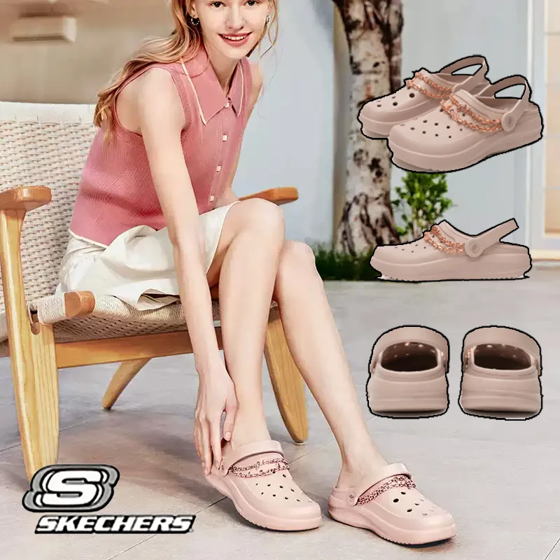 

Женские сабо Skechers, новые летние сандалии и спортивная обувь, легкие нескользящие тапочки, официальная пляжная обувь 111433-MVE