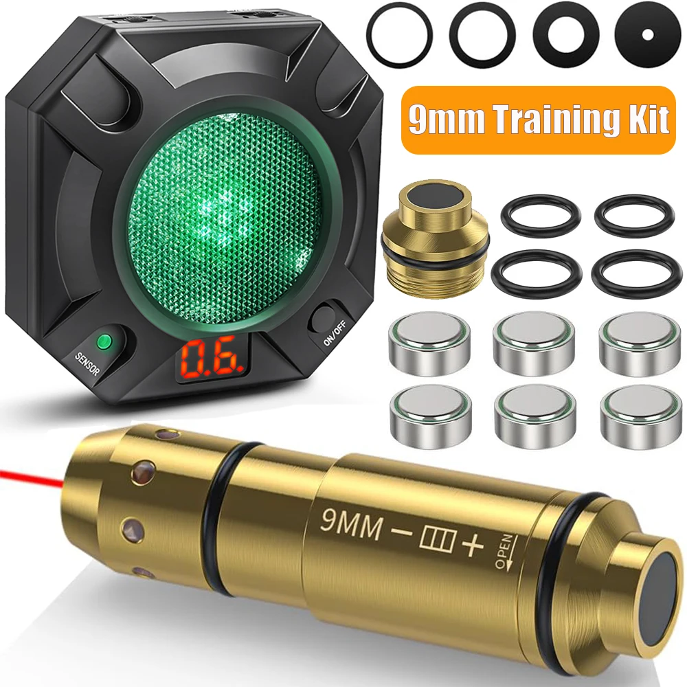9mm Training Cartridge Target Kit Dry Fire Training Laser Target Electronic Shooting Trainer with 9x19mm Laser Training Bullet