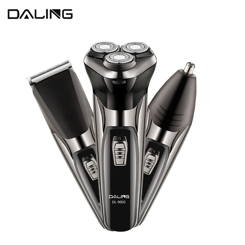 DALING DL-9050 USB rechargeable high-quality 3-in-1 professional men's electric shaver, nose hair trimmer, hair clipper