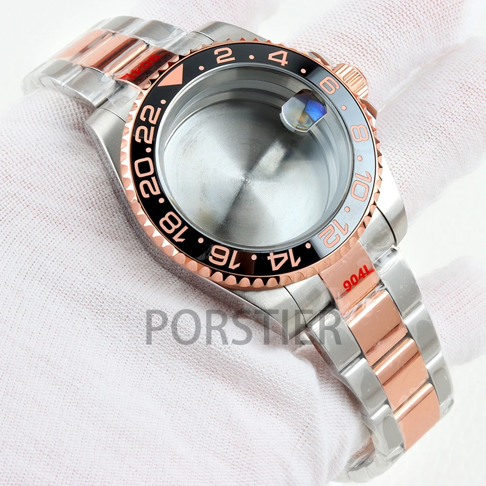 40mm NH35 ケース サファイアガラス セイコー NH34 NH35 NH36 NH38 ムーブメント SUB GMT ヨットマスター ステンレススチール ジュビリー/オイスターストラップ用