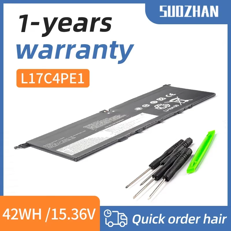 suozhan bateria do portatil para lenovo ideapad l17c4pe1 l17m4pe1 1536v 42wh s73013 s730 13iwl 81j0 730s 13 730s 13iwl novo 01