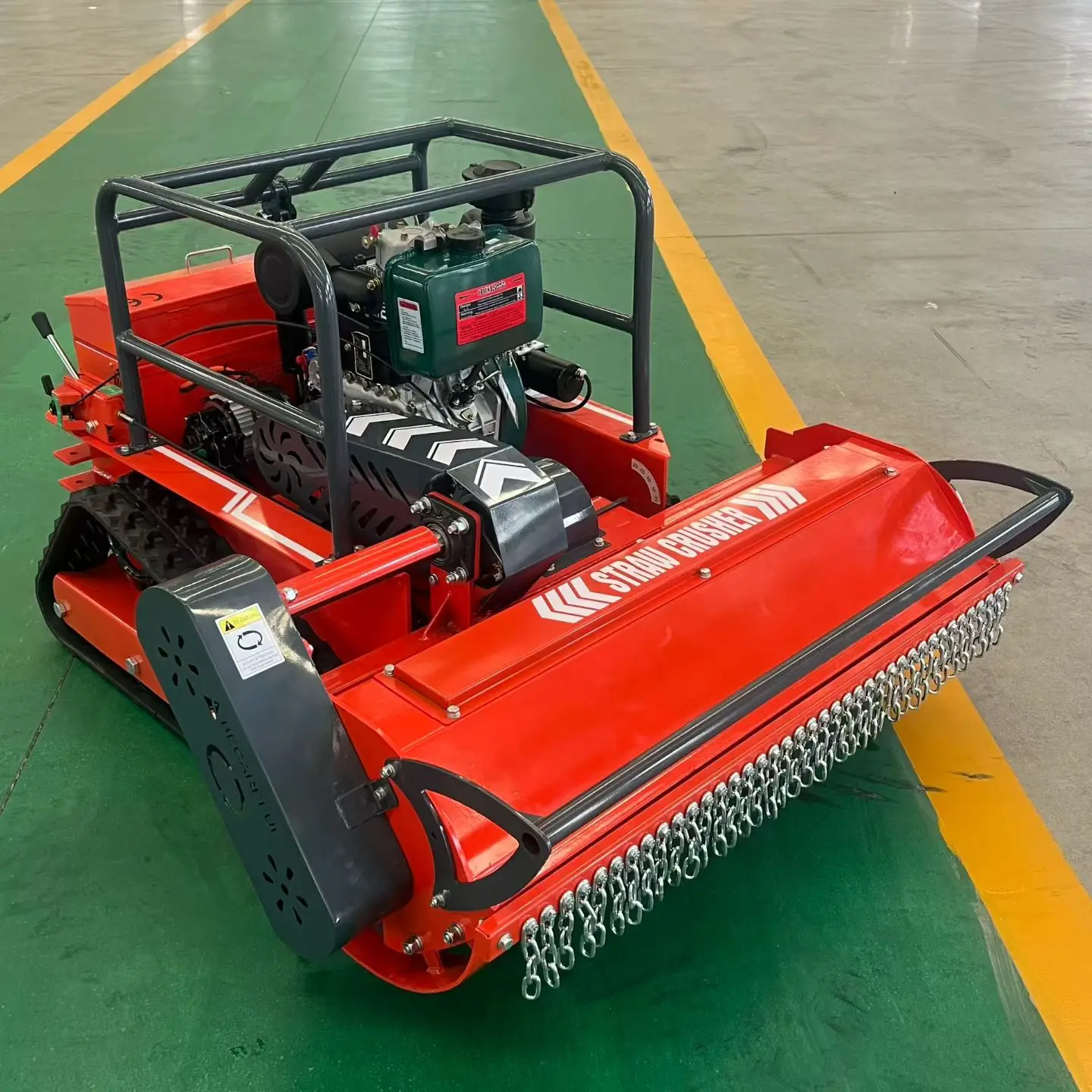 Automatic RC Tracked Grass Shredder Straw Returning Machine Heavy Duty Lawn Mower for Farm Mountain Slope Vegetation Crushing