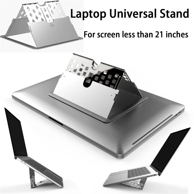 Alloy Metal Laptop Stand Foldable Notebook Tablet Holder Portable Folding Cooling Riser Support Ultra Thin Hide Laptop Bracket