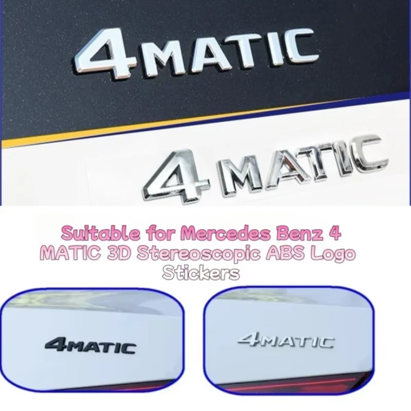 

3D ABS Emblem Sticker for Mercedes 4MATIC - Waterproof Trunk/Boot Lid Badge Decal, Durable Car Exterior Modification Accessory
