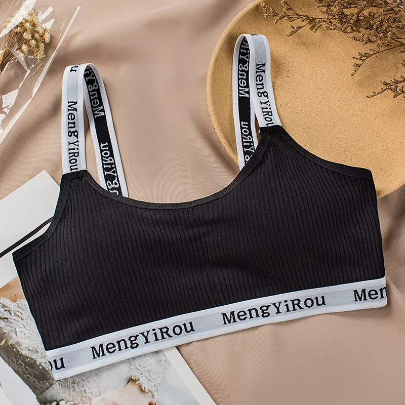 Bra for Girls 11 Teen Underwear Crop Top Topic Puberty Sport Training Bras Vest 8-14T Undies Lingerie Cotton Letter 10 12 13 15