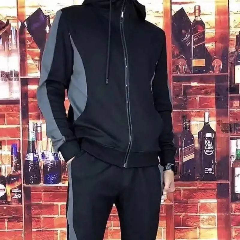 Men's Trendy Hooded 2pcs Set: Stylish Sweatshirt Outfit Ideal for Casual Wear, Jogging & Various Sports - Image 4
