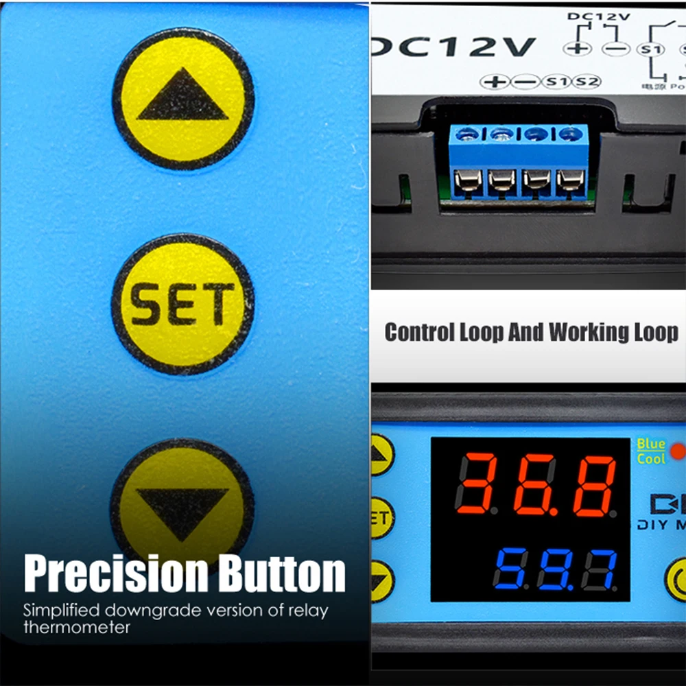 W3231 DC12V 24V AC 110~220V Digital Display Temperature Controller Thermostat Intelligent Thermometer Control +NTC Sensor Module