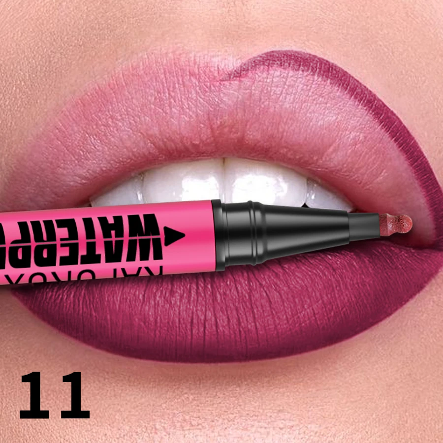 1PC Vloeibare Matte12-Kleur Lipliner Potlood Waterdicht Plumping Vlek Lippenstift Natuurlijke Lip Liner Overzicht Lippen Contour Make-Up