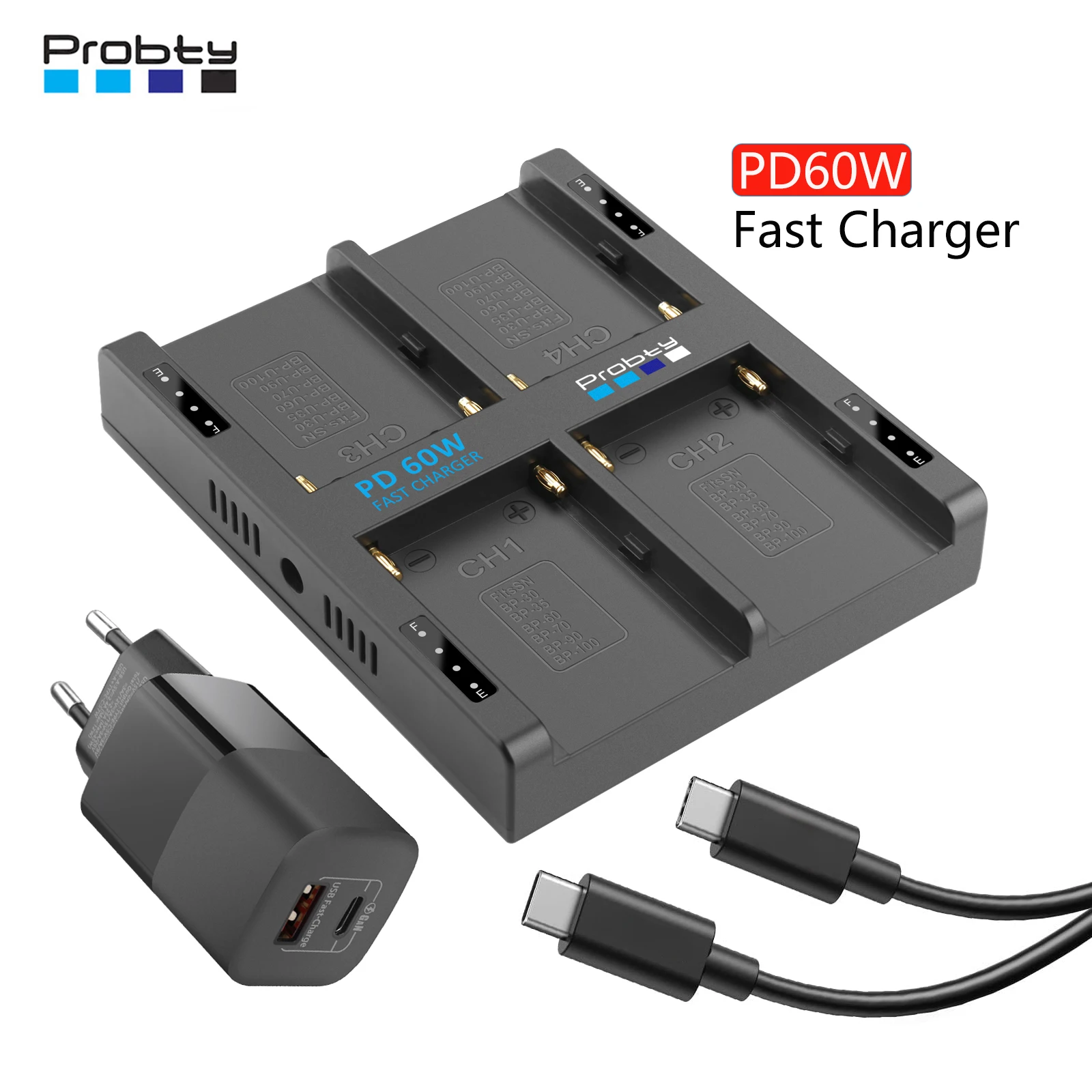 

BP-U30 BP-U35 BP-U60 BP-U90 PD60W Fast Charger for Sony BC-U1A PMW-EX3/EX3R,PMW-EX280, PMW-F3/F3K/F3L Camcorders