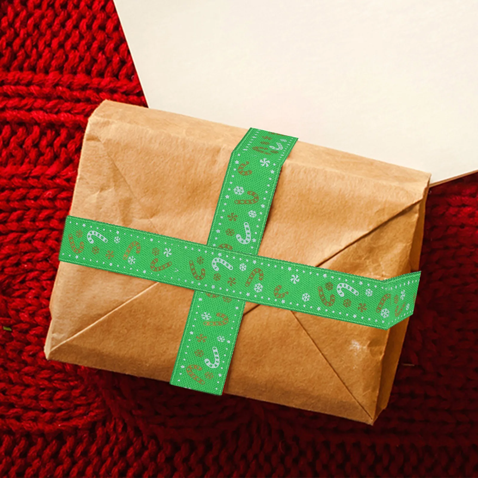 

1 Roll Christmas Crutch Candy Print Packaging Decorative For Gift Bows Crafts Floral Diy Bow Ribbon Gift Packing Craft Making