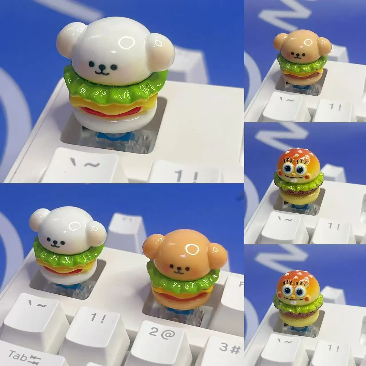 DIY Bread Dessert Keycaps Creative Fruit Ice Cream Toast Universal Cross Axis Game Mechanical Keyboard Keycaps