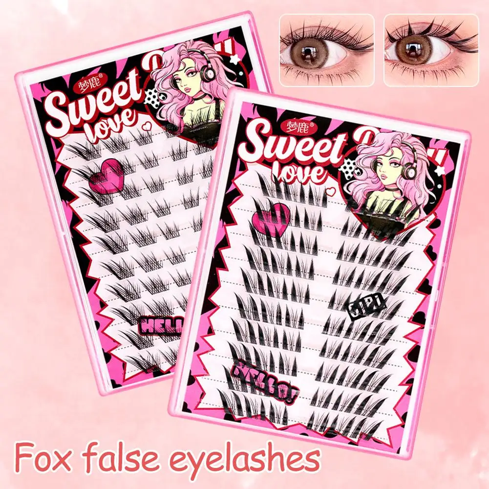 سلسلة الثعلب الرموش الصناعية الطبيعية سميكة DIY لاش ملحقات ماكياج جلدة أداة الجمال الطبيعي T3N2 #2