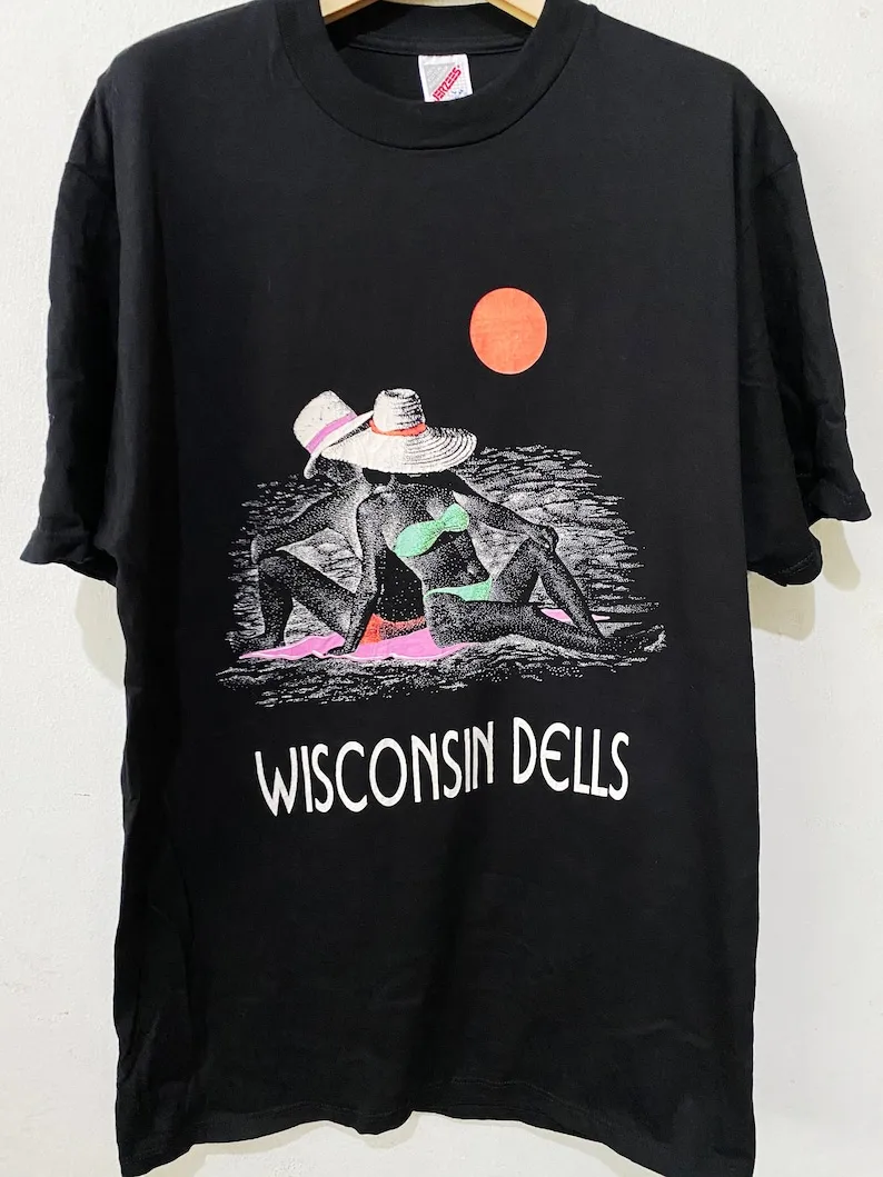 Camiseta vintage Wisconsin Dells talla L, camiseta de playa Wisconsin de los años 90, estilo veraniego, camiseta para tomar el s