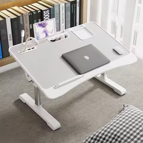 Mesa dobrável e ajustável para laptop, suporte de cabeceira, mesa para estudantes, ideal para trabalho e leitura, com gaveta