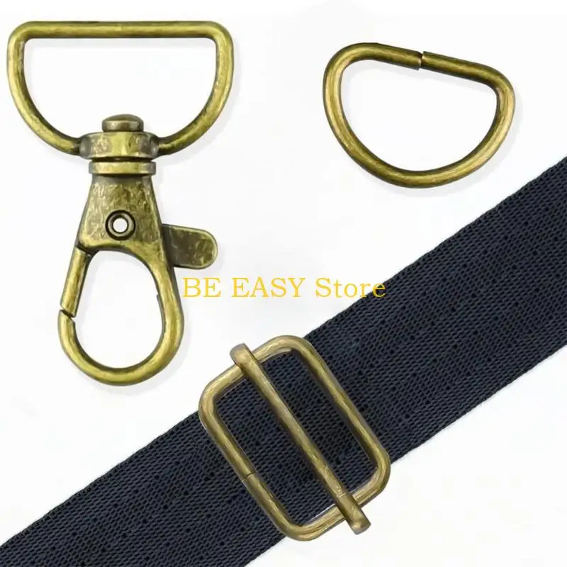 

E28F Комплект фурнитуры для сумки, поворотный карабин, петли и тройные скользящие пряжки