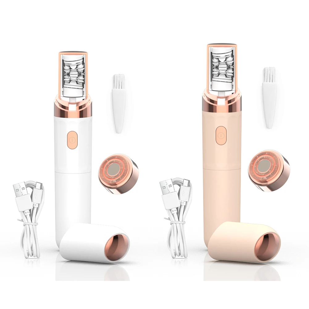 ماكينة إزالة شعر الوجه الكهربائية الصغيرة للنساء قابلة لإعادة الشحن، ماكينة إزالة شعر الوجه غير المؤلمة، حجم محمول للسفر للوجه والإبط والذراع والساق الخلفية #2