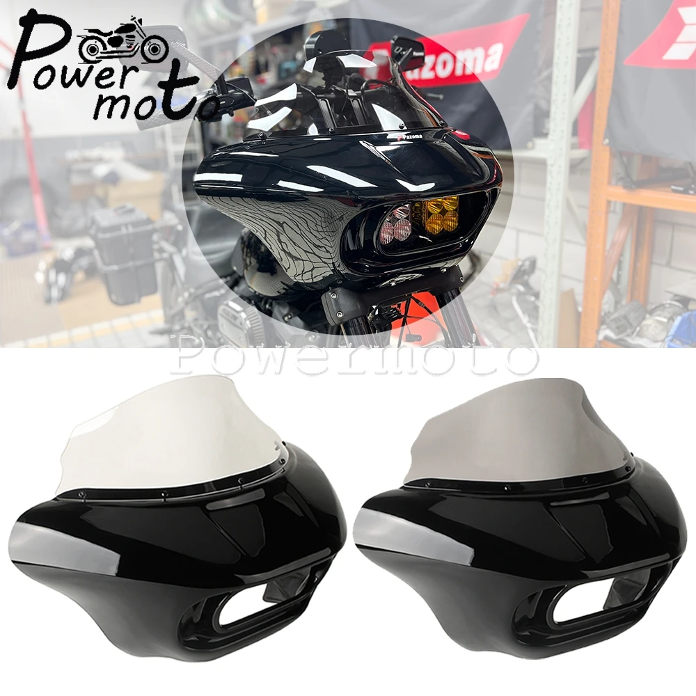 Club Style Motorcycle Front Headlight Masks Fairings w/Windshield For Harley Softail Fat Bob 114 FXFBS 2018-2025 FXFB 2018-2019