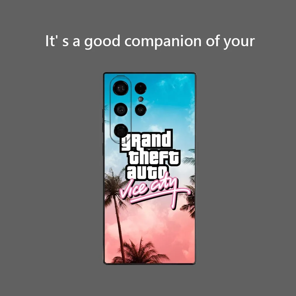 Game G-GTA 5 6 Vice City Phone Case For Samsung Galaxy S25 Ultra S22 S23 S24 Ultra S21 S20 5G Protective Soft Silicone TPU Funda