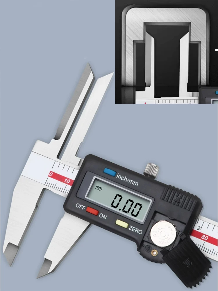 Imagem -03 - Pinça Vernier Display Digital Garra Superior Diâmetro Interno Estendido Furo Profundo Medição de Furo Interno 0150 mm