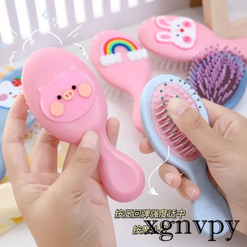 Kids Hair Combs Hair Brushes Child Portable Anti-static Comfortable Head Massage Combs Baby Boys Girls Hair Comb Orange Rainbow