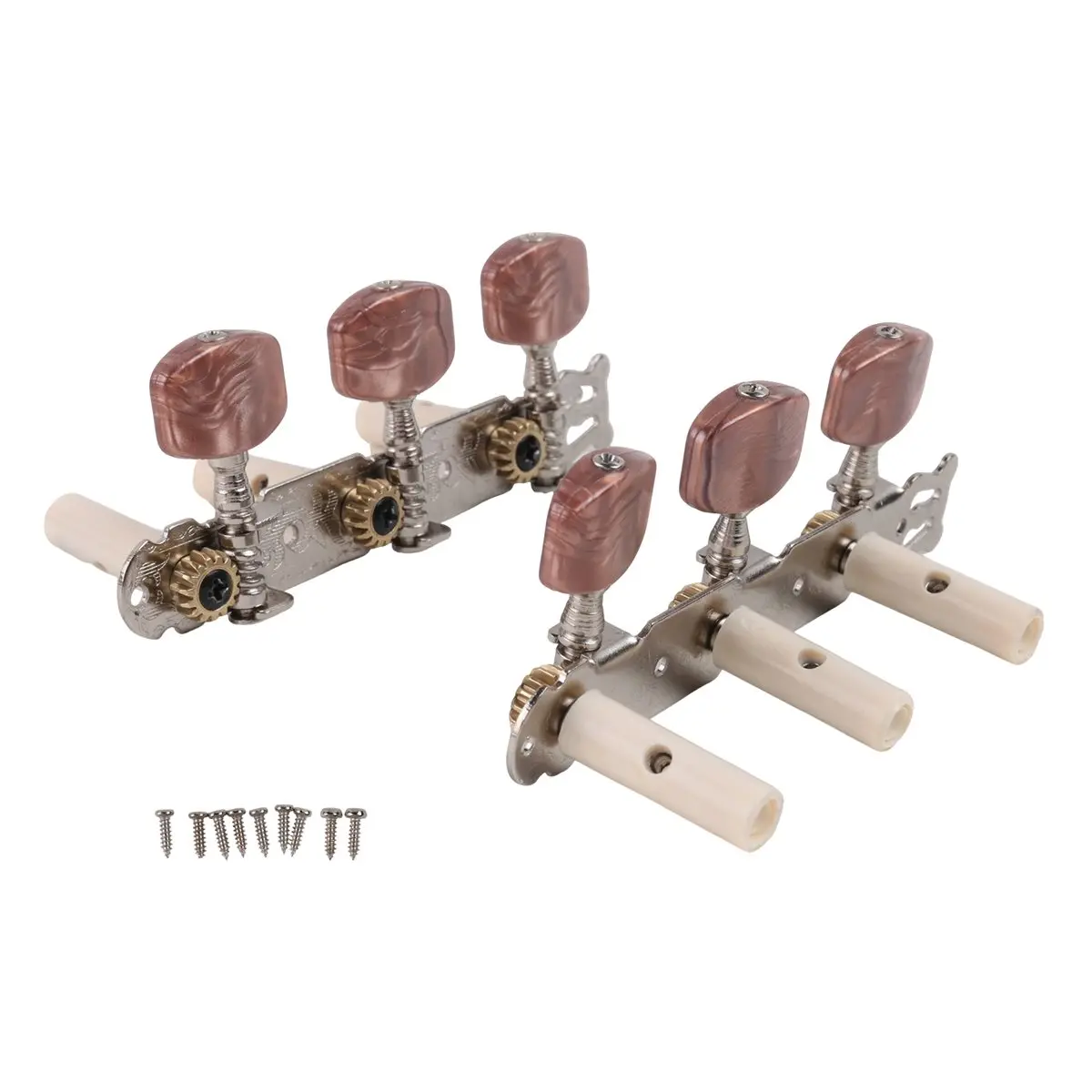 【CYBER MONDAY】2Pcs 1:15 Classical Silver Guitar Tuner Tuning Machine Heads Keys Pegs for Guitar Parts