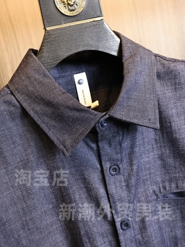 Japanese Style Long Sleeve Men's Shirt Comfortable Skin-friendly Breathable Vintage Collar Stand up Autumn Fashion Urban Poly...