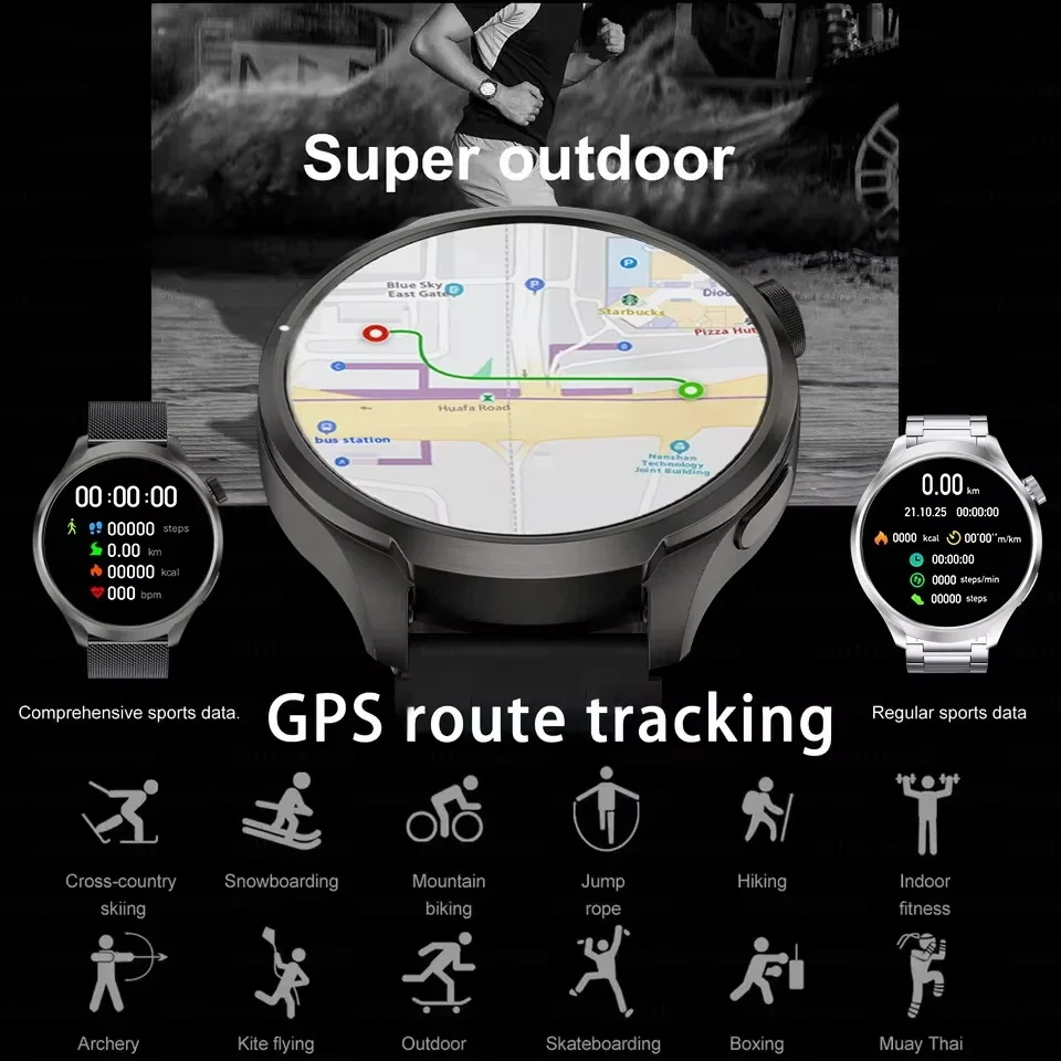 2025 novo para huawei high-end esportes pulseira inteligente nfc gps relógio bússola à prova dwaterproof água freqüência cardíaca bluetooth chamada de fitness smartwatch